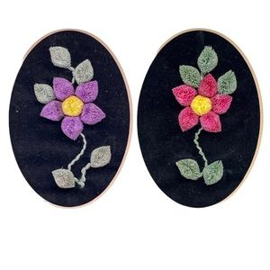 Moose Hair Tufting x 2 Vintage and Rare 1970’s  Two Tuftings Ready for Framing